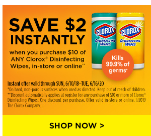 SAVE $2 on Clorox® Wipes