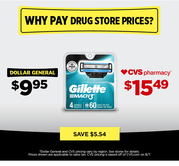 Why Pay Drug Store Prices? Save $5.54 Gillette®